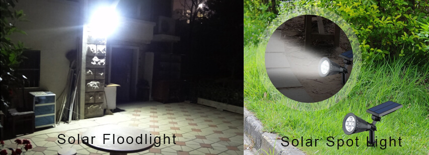 solar floodlight VS solar spot light