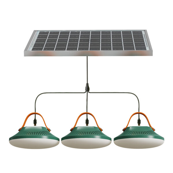 portable solar lightint kit with 3 lamps