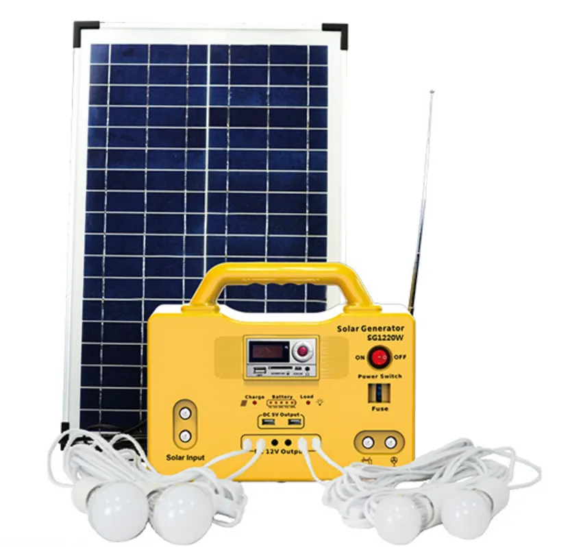 solar generator with 4 bulbs