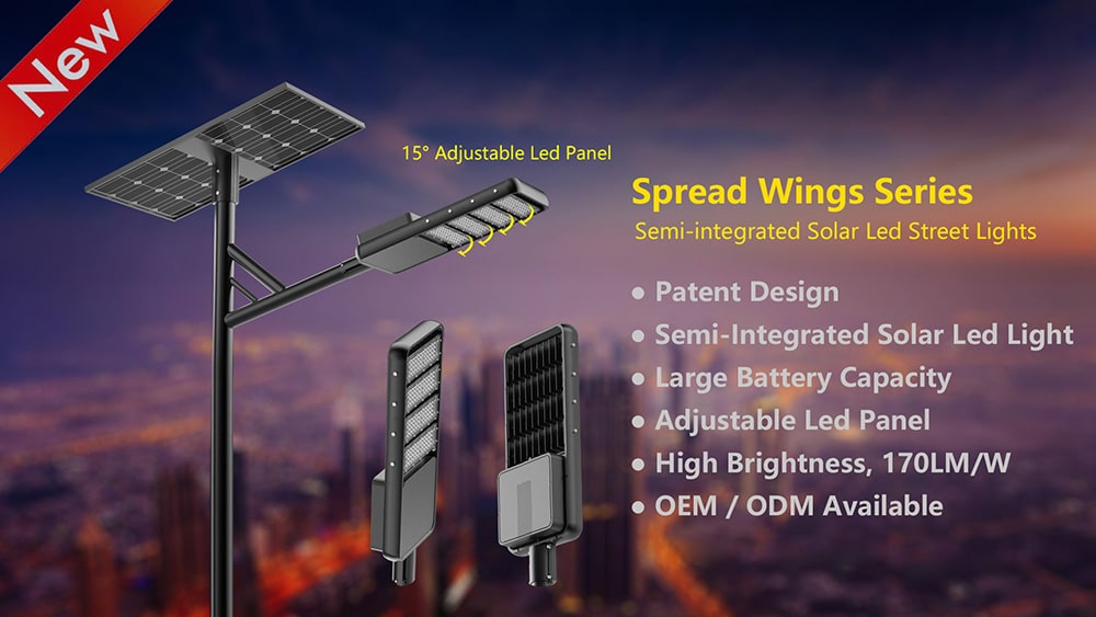 caractéristiques des lampadaires solaires semi-intégrés