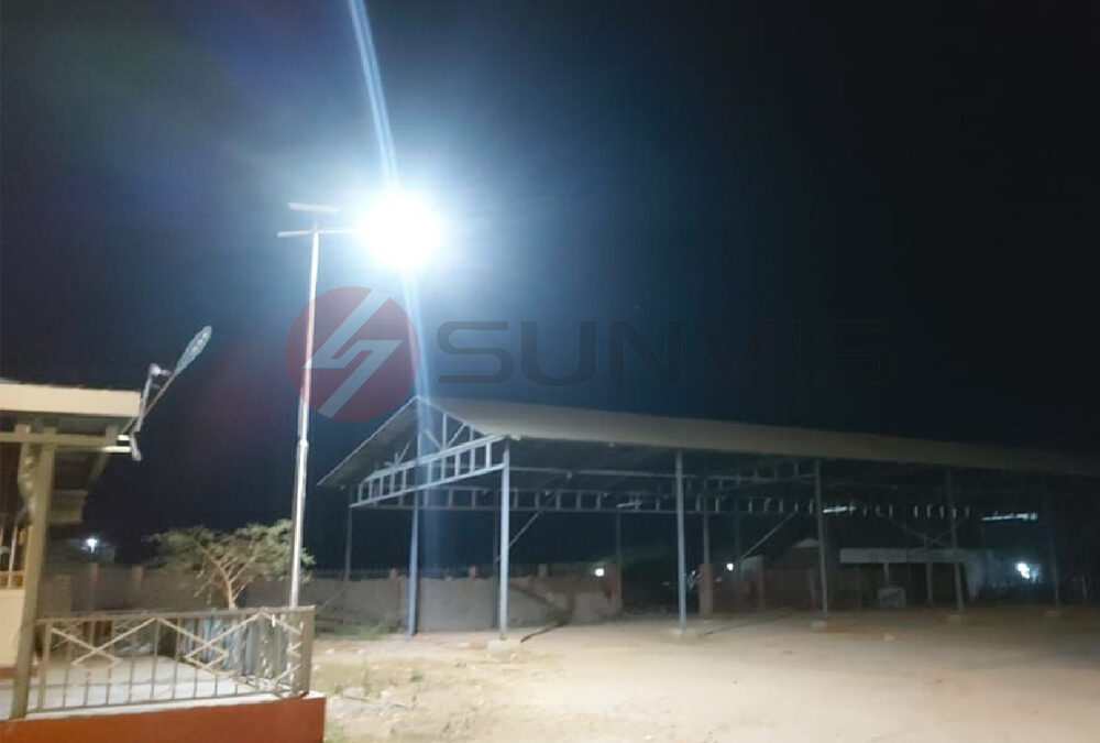 30W Solar Street Light on 6M pole in Myanmar