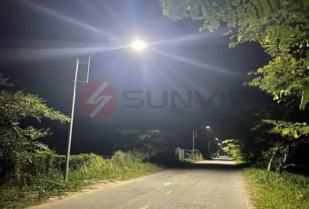60W Solar Street Light on 7M pole in Vietnam