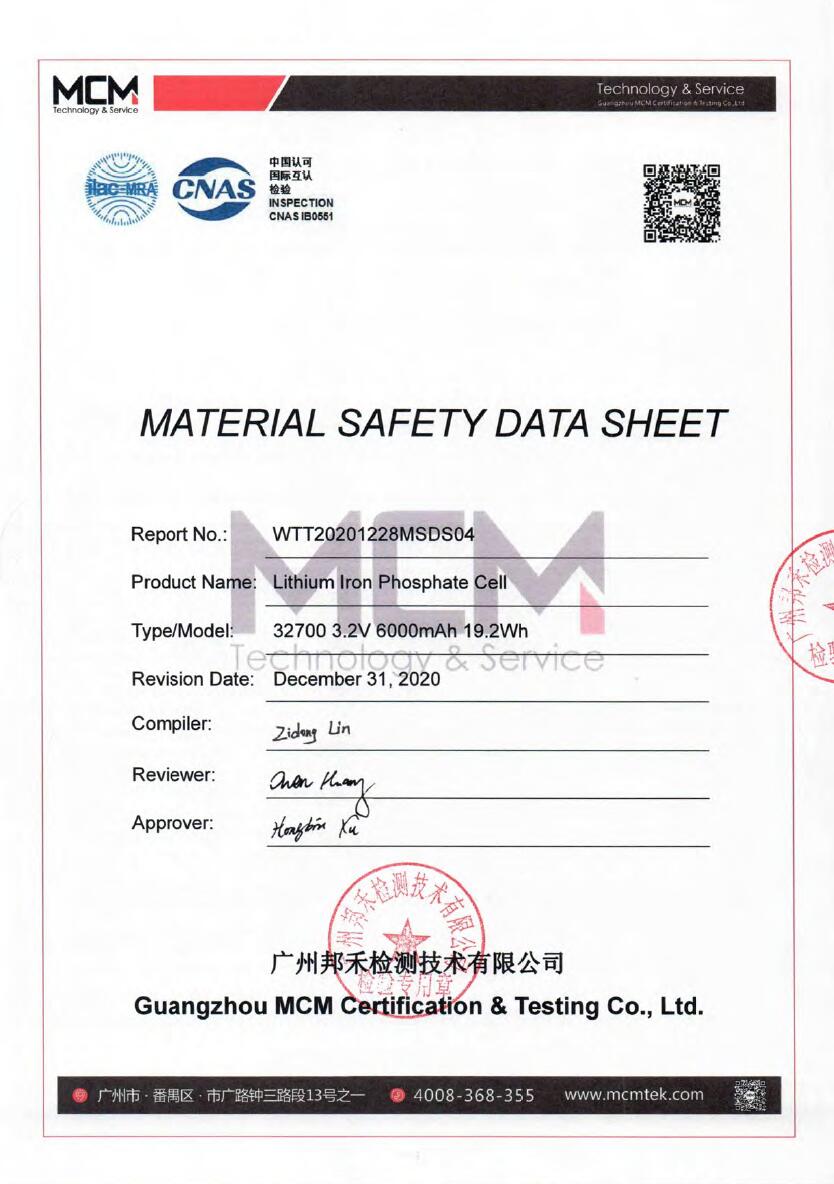 Сертификат-MSDS