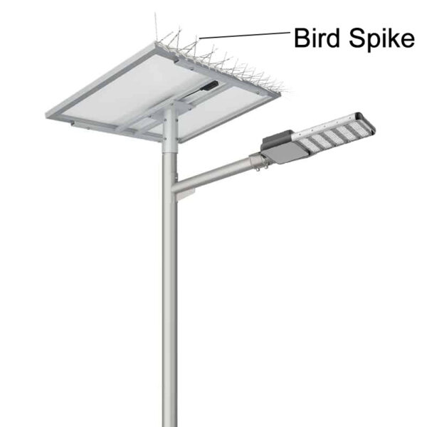 Lampadaire solaire avec piquet anti-oiseaux