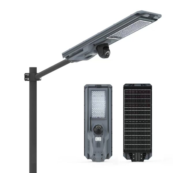 Réverbère solaire en gros avec caméra